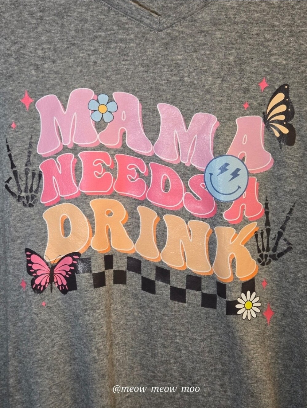 ​A New Day Heather Gray Mama Needs A Drink Graphic Top XL